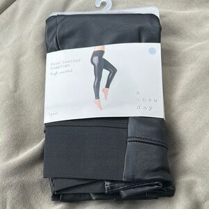 A New Day Black Faux-Leather High-Waisted Leggings